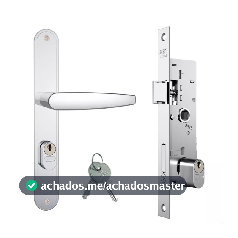 Fechadura Inox 601/33 para Porta de Aluminio c/ 2 Chaves Stam