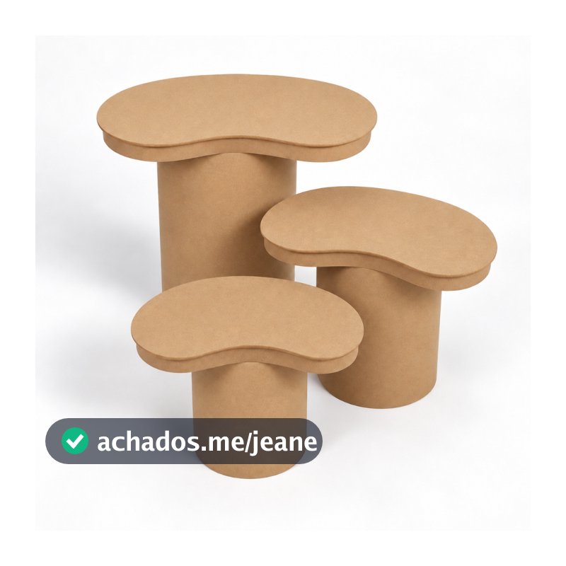 Trio de Tampo Babado Orgânico MDF para Cilindros