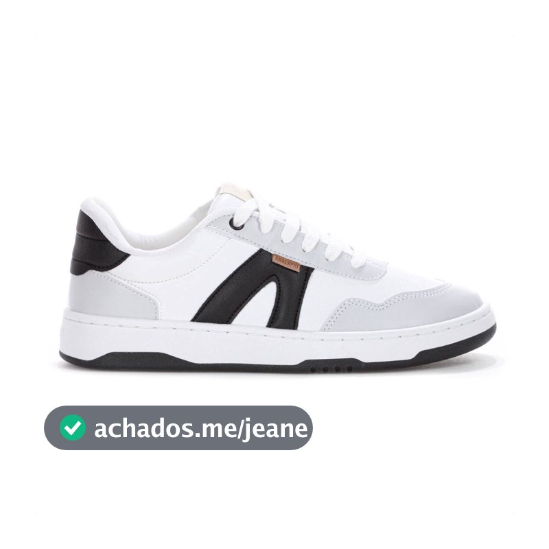 Tênis Anacapri AC1119 Branco Preto e Cinza - Feminino