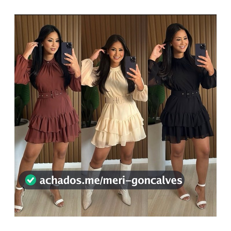 Vestido Feminino Chiffon Manga Longa Princesa Babados Boho Chic Soltinho Elegante Festa