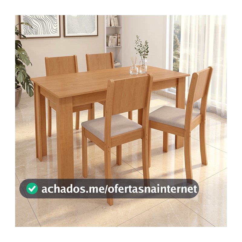 Conjunto Sala de Jantar com 4 Cadeiras Easy Line