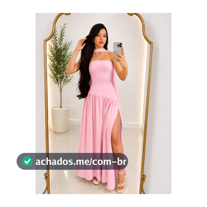 Vestido Longo Feminino  Tomara Que Caia Com Fenda Na Lateral  En Tendencia 2026
