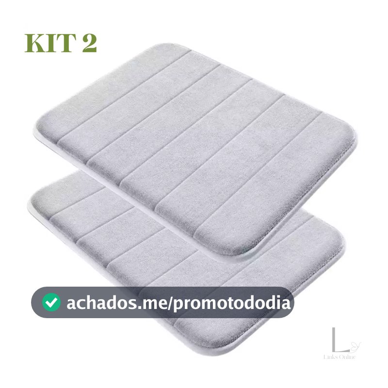 Kit 2  Tapete De Banheiro Soft Macio Secagem Rápida 60x40cm