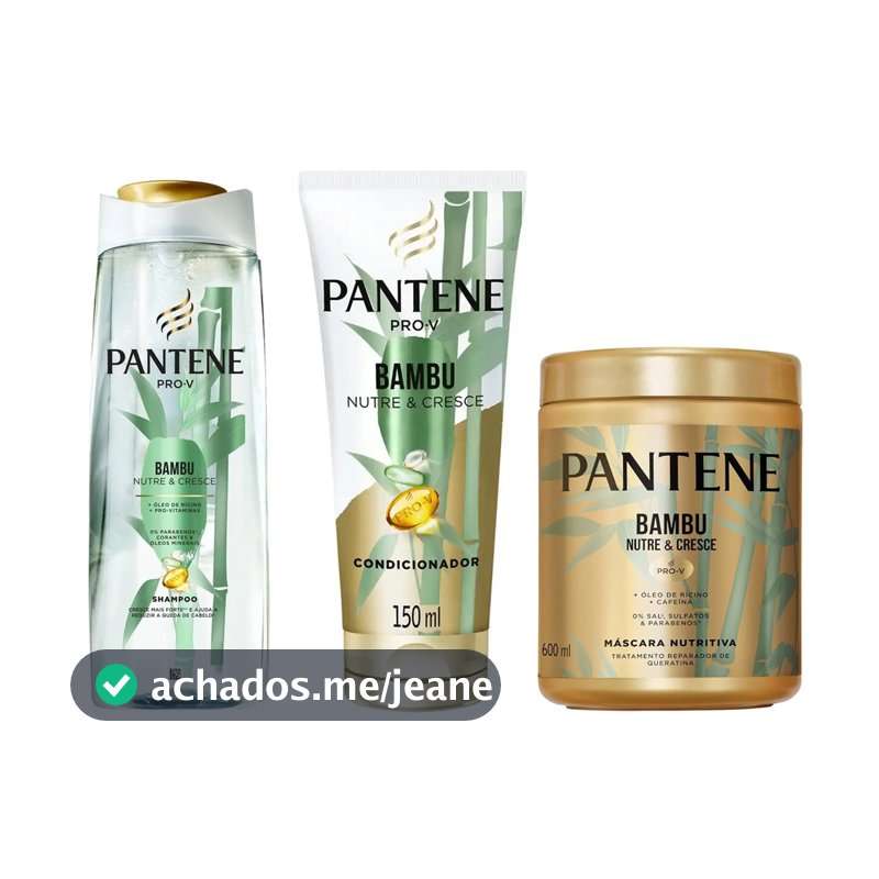 KIT PANTENE SH 200ML + COND 150ML + MÁSC 600ML BAMBU NUTRE E CRESCE