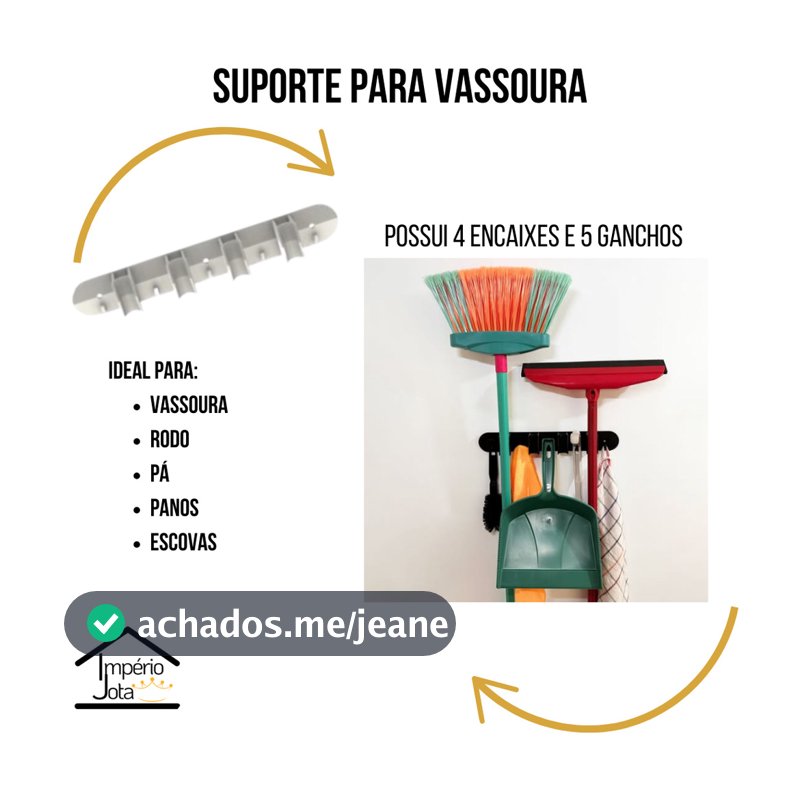 Suporte Multiuso Vassoura - Rodo - Pá
