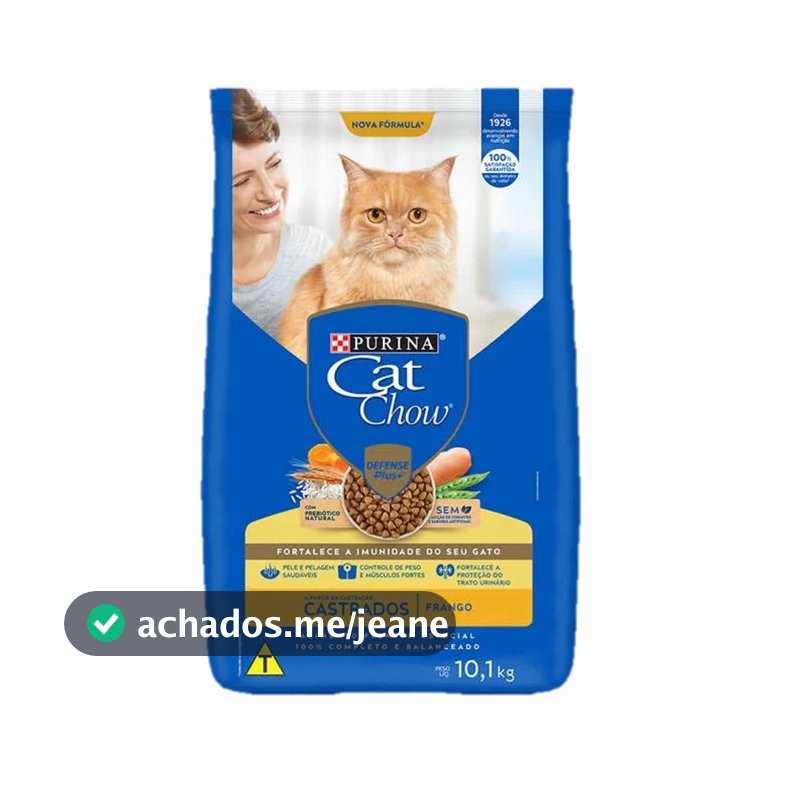 Ração Cat Chow Gatos Castrados Sabor Frango - 10,1 Kg