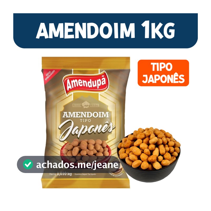 Amendoim Japonês Amendupã Crocante Saboroso Petisco Festa Junina Snack 1kg