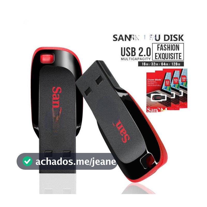 Pen Drives e OTGs USB 2.0 8GB 16GB 32GB 64GB 128GB Flash Drive Memória Portátil PenDrive para Celular e PC