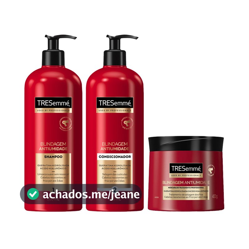 KIT SHAMPOO + CONDICIONADOR + MÁSCARA BLINDAGEM ANTIUMIDADE TRESEMMÉ - 3 Itens