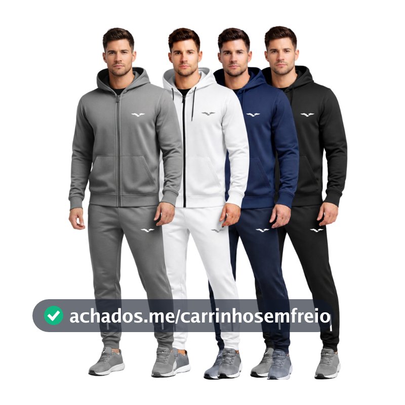 Conjunto Masculino Jaqueta Calça Jogger Esportivo Academia Treino Fitness Inverno Frio Casual Confortável