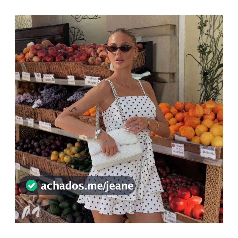 Vestido Macaquinho Poá Curto Verão Feminino Alça Regulável Tecido Duna P ao G