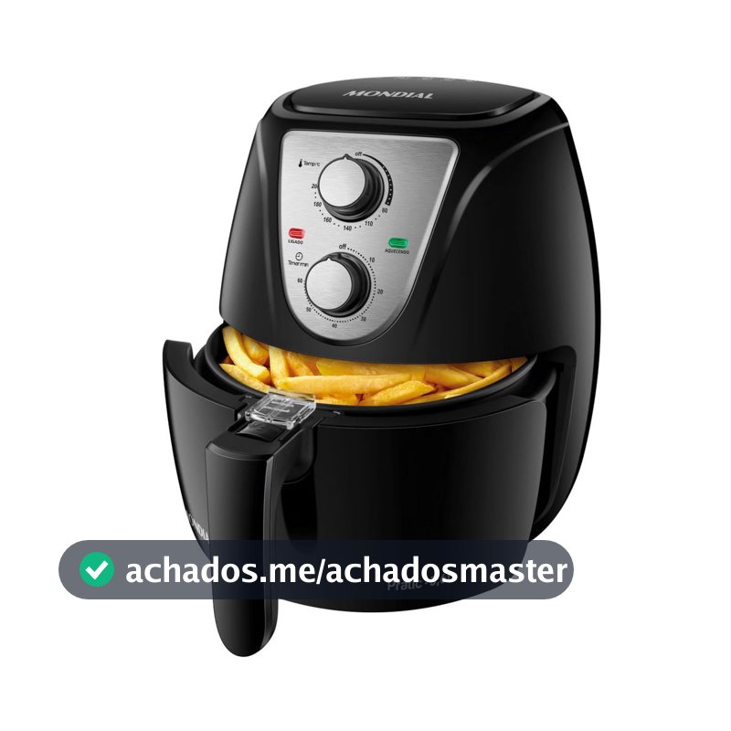 Fritadeira Elétrica Air Fryer Mondial Pratic AF-36-BI 3,6L Inox/Preta - 110V