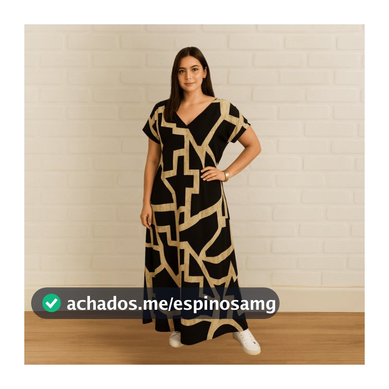 Elegante Vestido Casual Feminino Longo Soltinho e Confortável Plus Size Barato