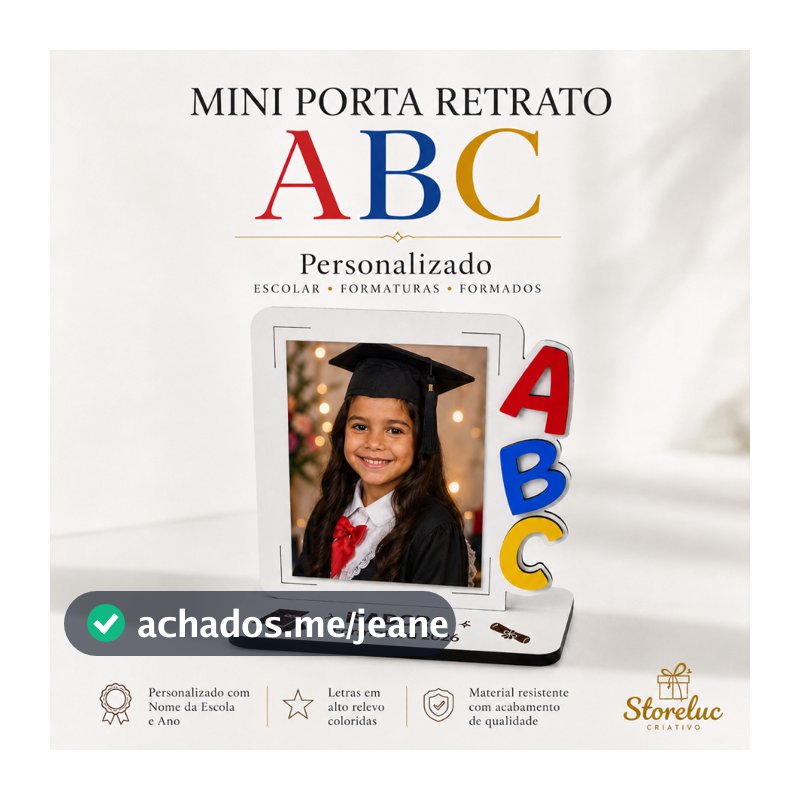 Kit  Mini Porta Retrato Abc Colorido Personalizado mdf Lembranças escolares formaturas e formandos