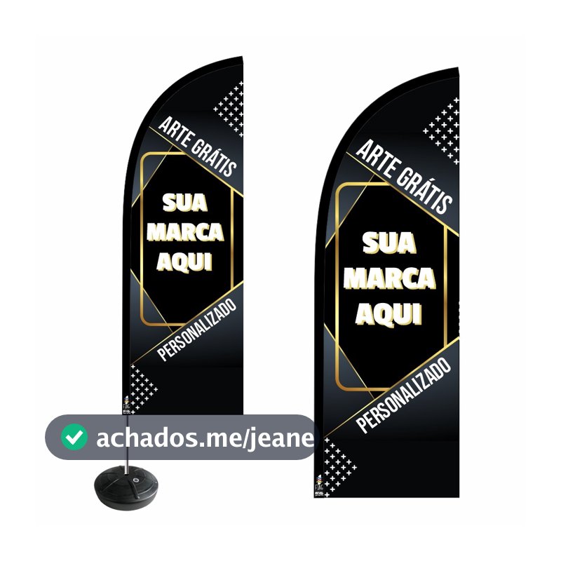 Wind Banner Personalizado Kit Completo 2,8m Arte Grátis
