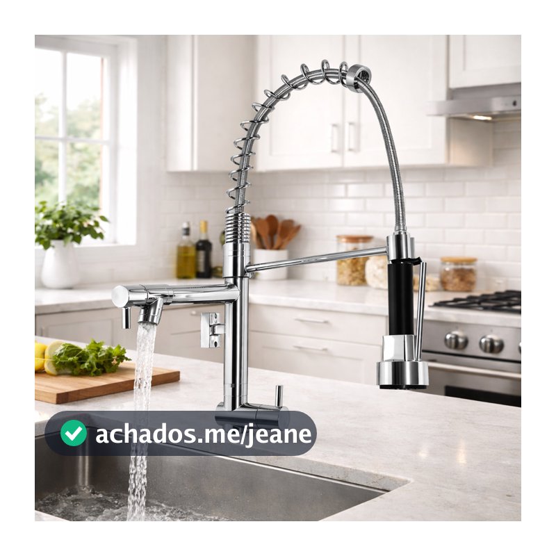Torneiras de Cozinha Monocomando Gourmet Tutto Home Extensivel com Acionamento Agua quente e fria