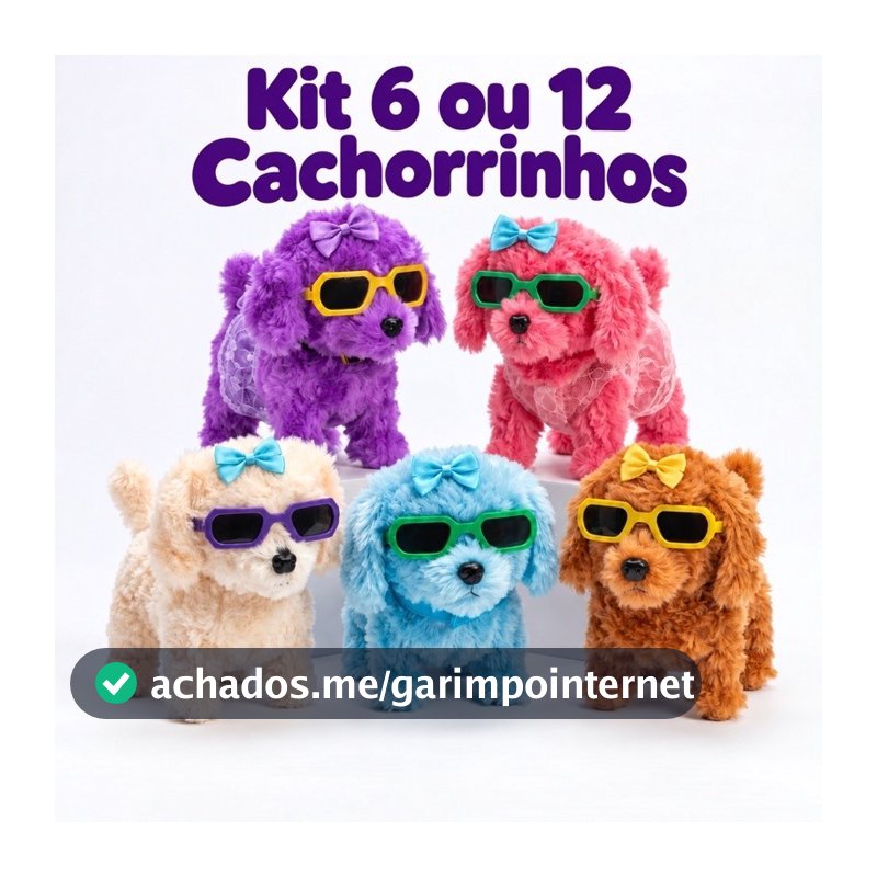 KIT 06 ou 12 Brinquedo Cachorrinho Anda e Late de Estimação