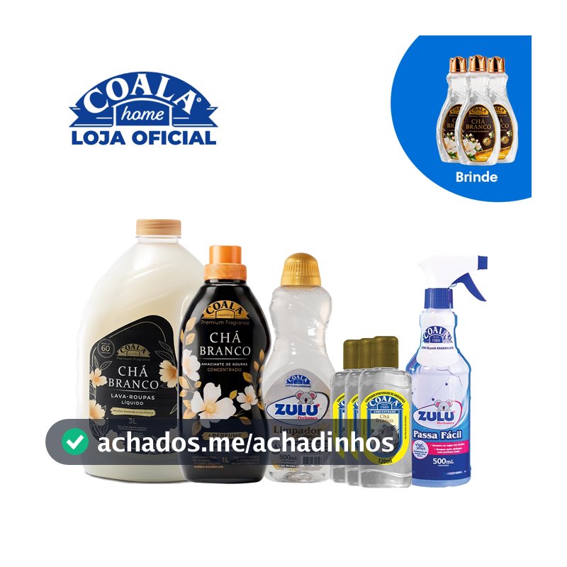 Kit Coala Novidade que Perfuma - Chá Branco Brinde 3 Limpadores Perfumados Coala 500ml