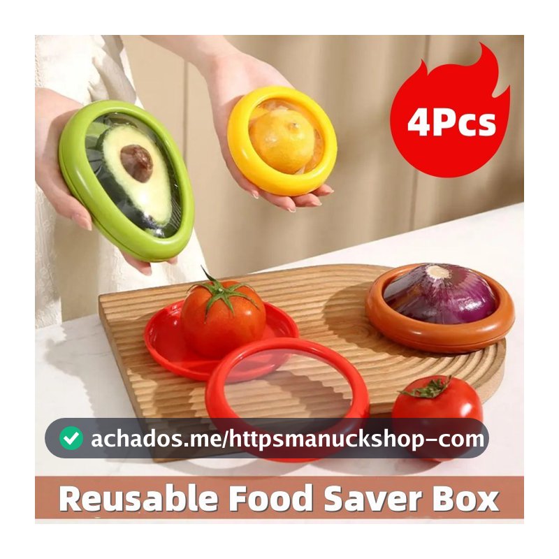 Caixa Reutilizável Para Economia De Alimentos Meio Corte De Frutas Fresca Filme Retráctil Armazenamento Recipiente Preservação Tampa De Vedação Ferramentas De Cozinha