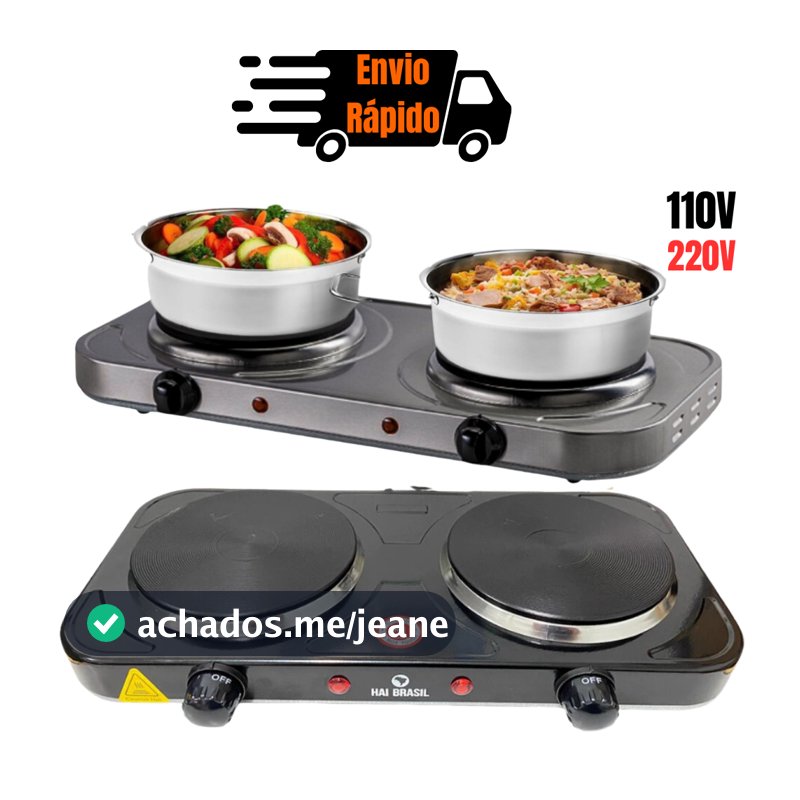 Fogão Elétrico Cooktop 2 bocas Indução Portátil 127v 220v Fogareiro Camping Linha Premium
