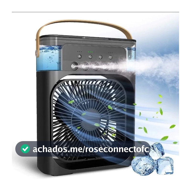 Mini Ventilador Climatizador Ar CondicionadoUmidificador Portátil USB Led Quarto Sala Escritório
