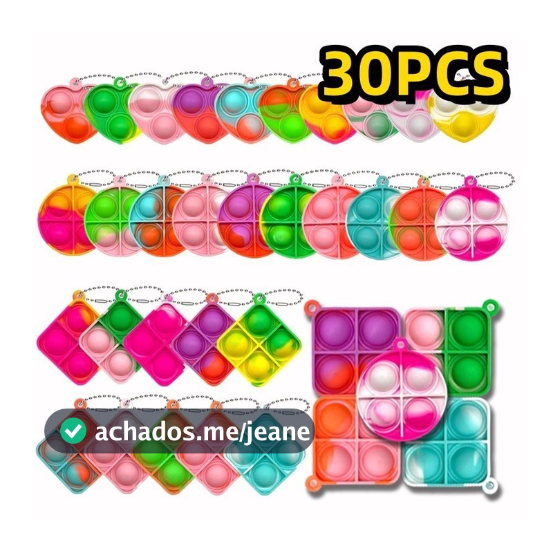 30 Peças/20/10 Pioneiro De Silicone Controle De Roedores Mini Chaveiro Pingente Redução De Pressão Dedo Beliscar Música