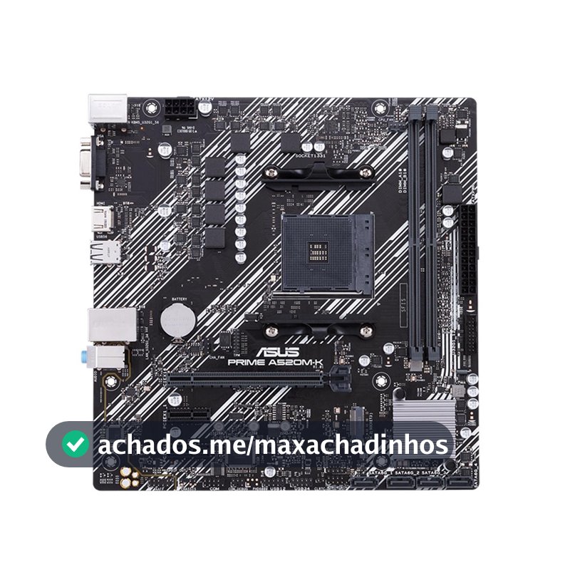 Placa Mãe Asus para AMD AM4 Prime A520M-K 2xDDR4 mATX - 90MB