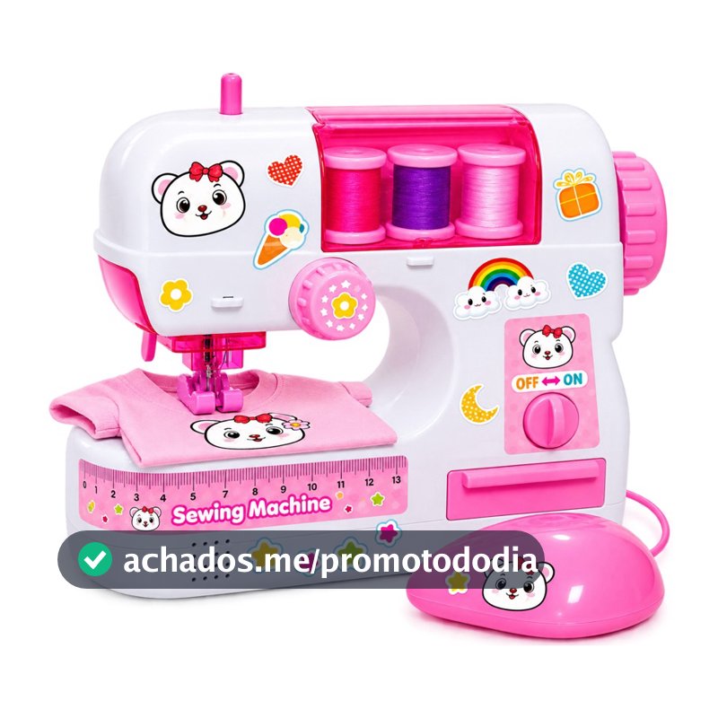 Máquina de Costura Infantil Brinquedo Costura de Verdade Com Pedal