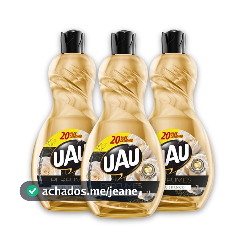 Kit 3un Limpador 1L UAU Perfume Chá Branco Promo