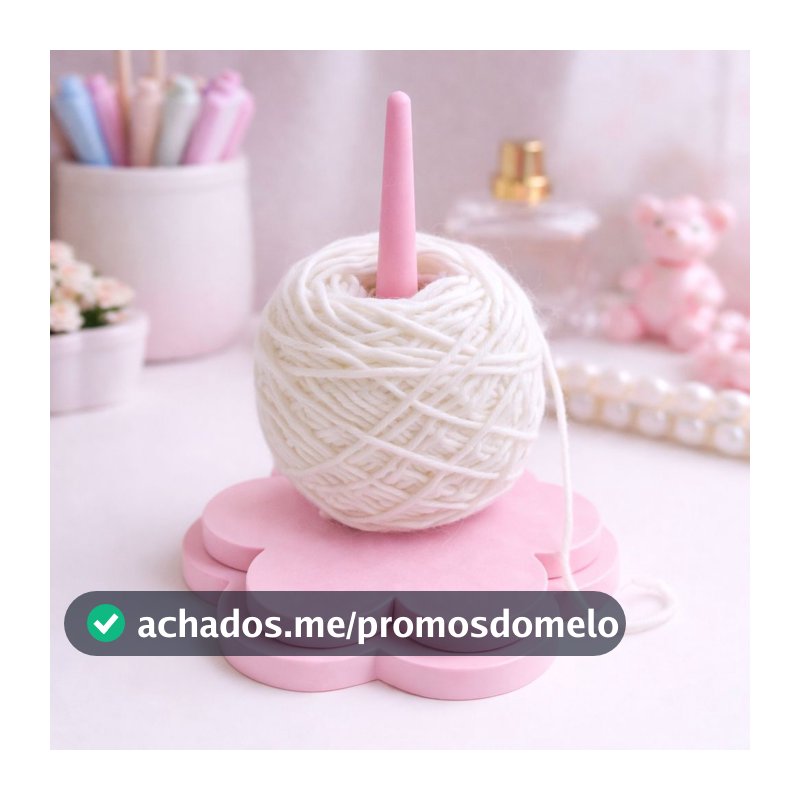 Suporte de Linha de Crochê Giratório Desmontável Formato de Flor Gire com Facilidade