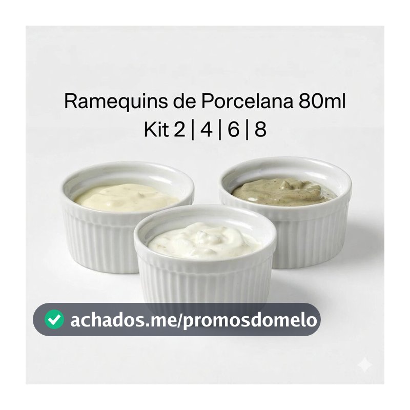 Kit Ramequins Porcelana 80ml | Molhos Porções Restaurante Buffet Sobremesas Porcelana