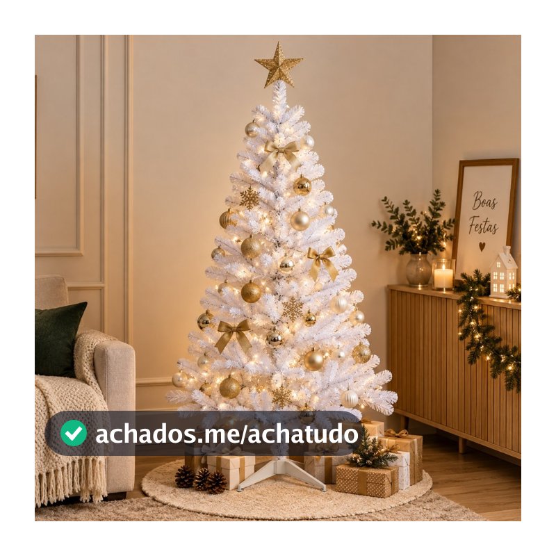 Árvore De Natal 1,50M Branca Decoração Natalina