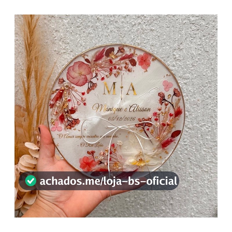 Porta Aliança Floral Personalizado para Casamento porta aliança em resina