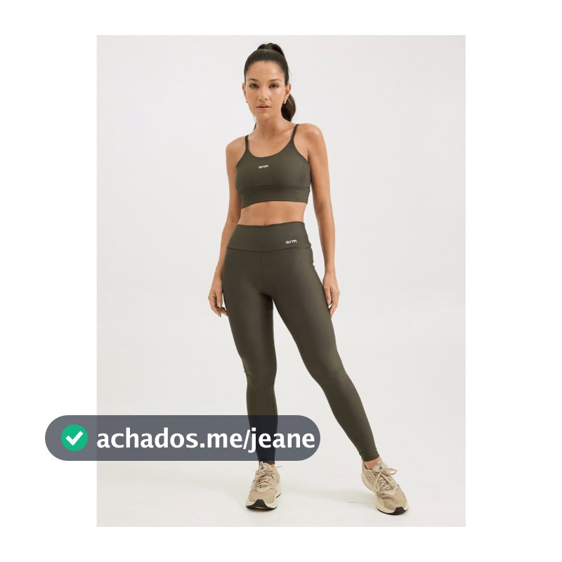 Conjunto Fitness Feminino Academia Legging e Top Alça Digital Arm Fitness