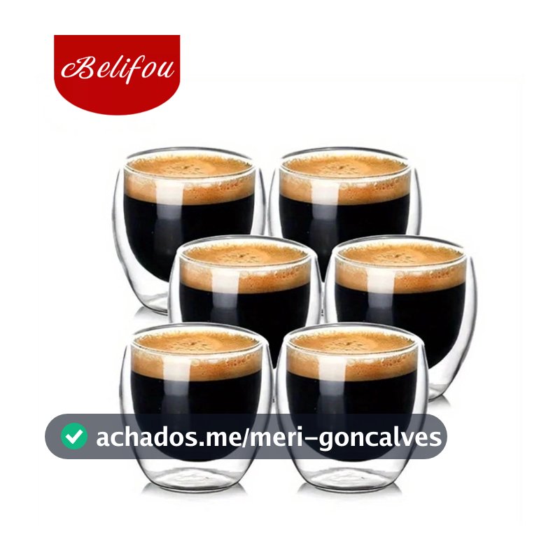 Belifou Jogo De Copos De Vidro Com 6 peças 80ml