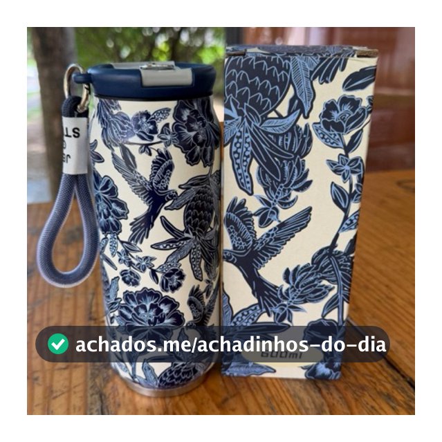 Copo Térmico Aço Inox com Tampa e alça 600ML Antivazamento