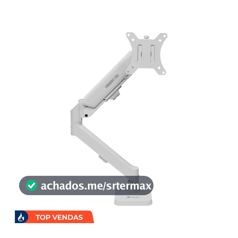 Suporte Articulado Para Monitor 13 a 32 Pistão a Gás Ajustável Zinnia Nimbo 110 Branco