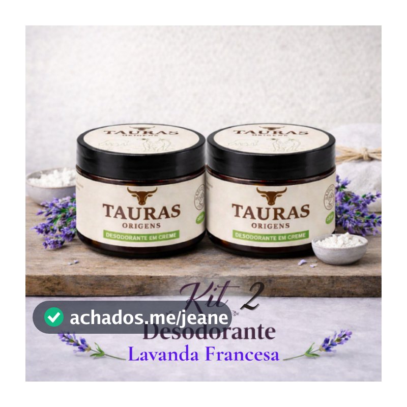 Desodorante Natural Tauras Kit 2Un Tallow Purificado em Creme Natural 60ml Sem Alumínio Ou Química Agressiva Sebo De Boi