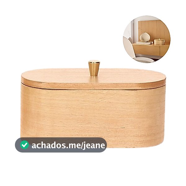 Caixa Decorativa Organizadora Multiuso Porta Objetos E Joias Em Madeira E Metal Tamanho Pequeno