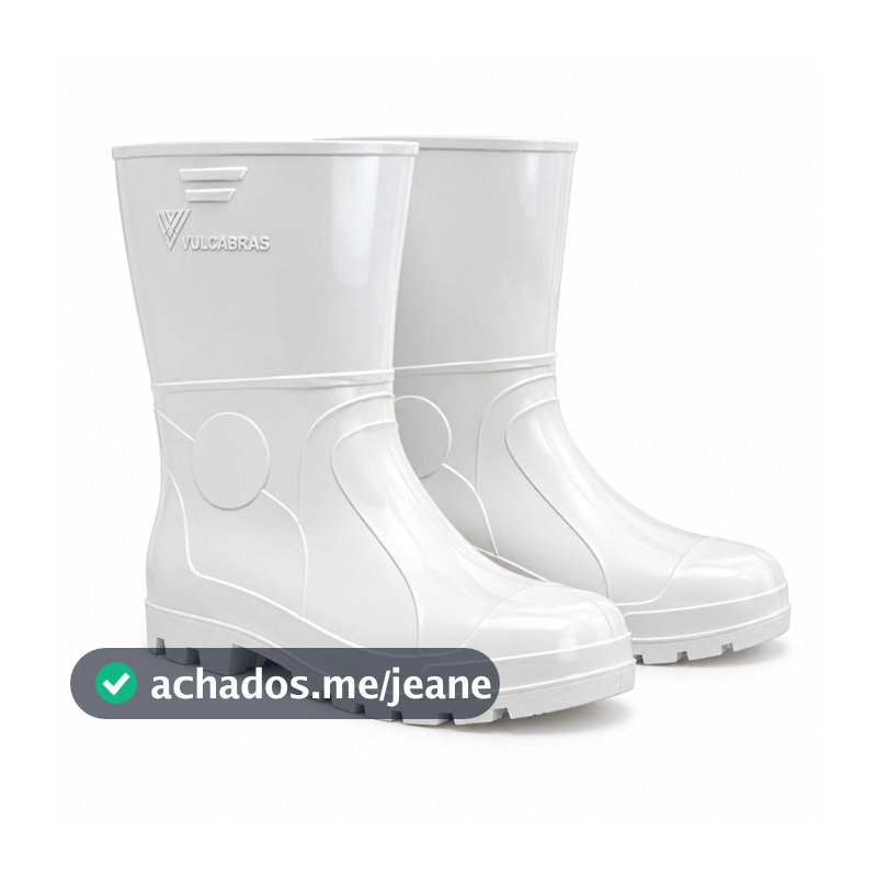 Bota Galocha Pvc Branca Cano Médio Vulcabrás Com Forro Epi Proteção Impermeável Cozinha Açougue Frigorifico