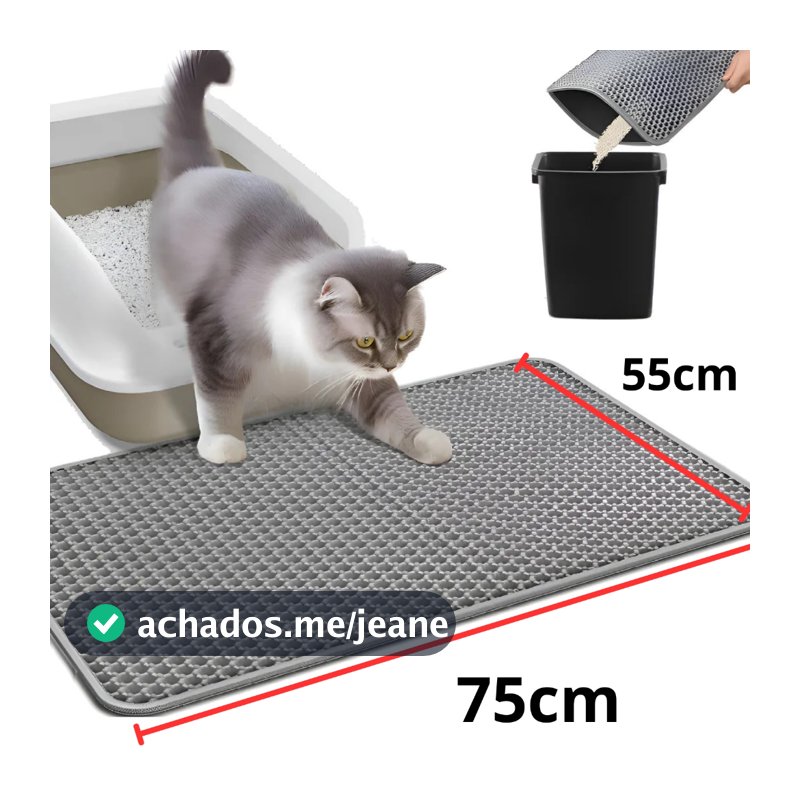 Tapete Eva Coletor de Areia Para Gato Lavável Higiênico Dupla Camada Tamanho 55x75cm
