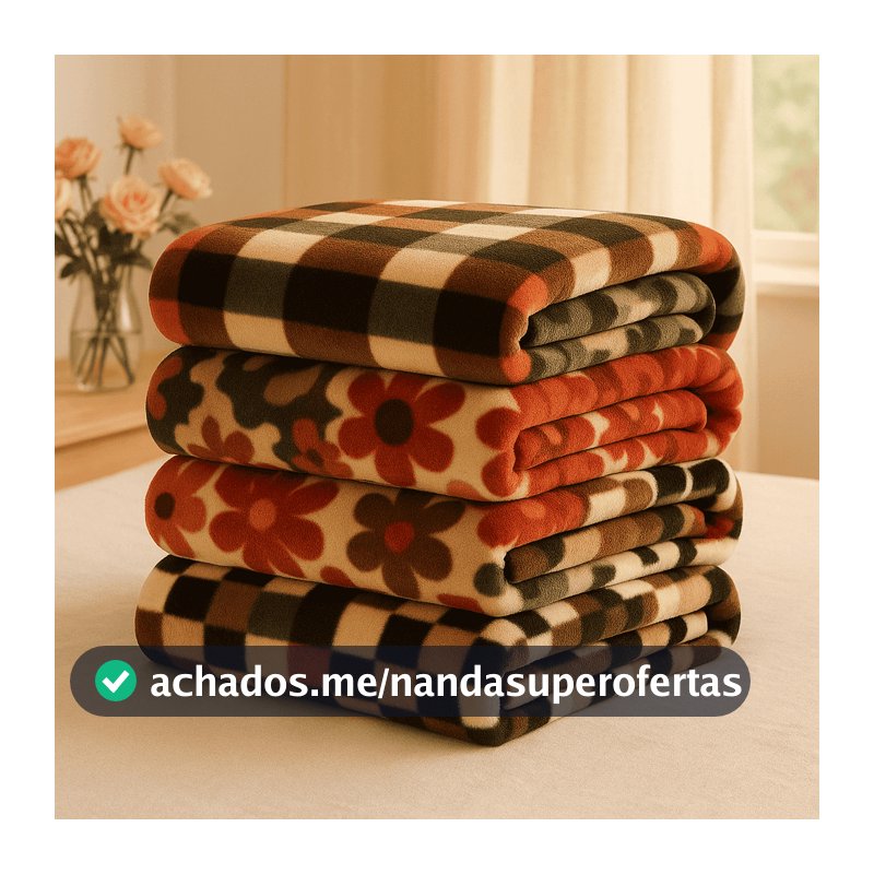 Kit 2 Cobertor Manta 2,00x1,80Cm Casal Microfibra PROMOÇÃO