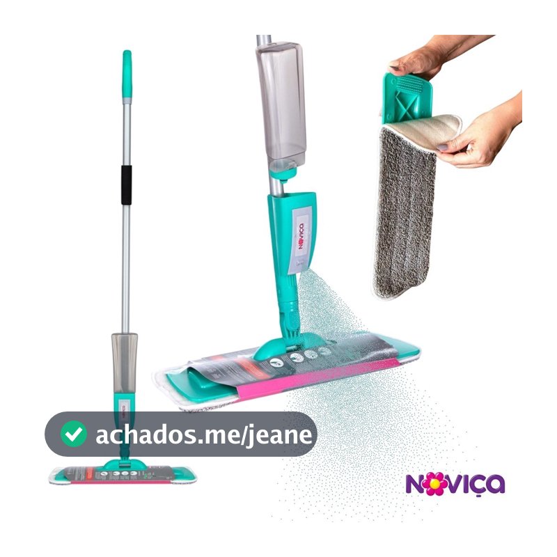 Mop Noviça Spray Com Reservatório De Produto Base Microfibra