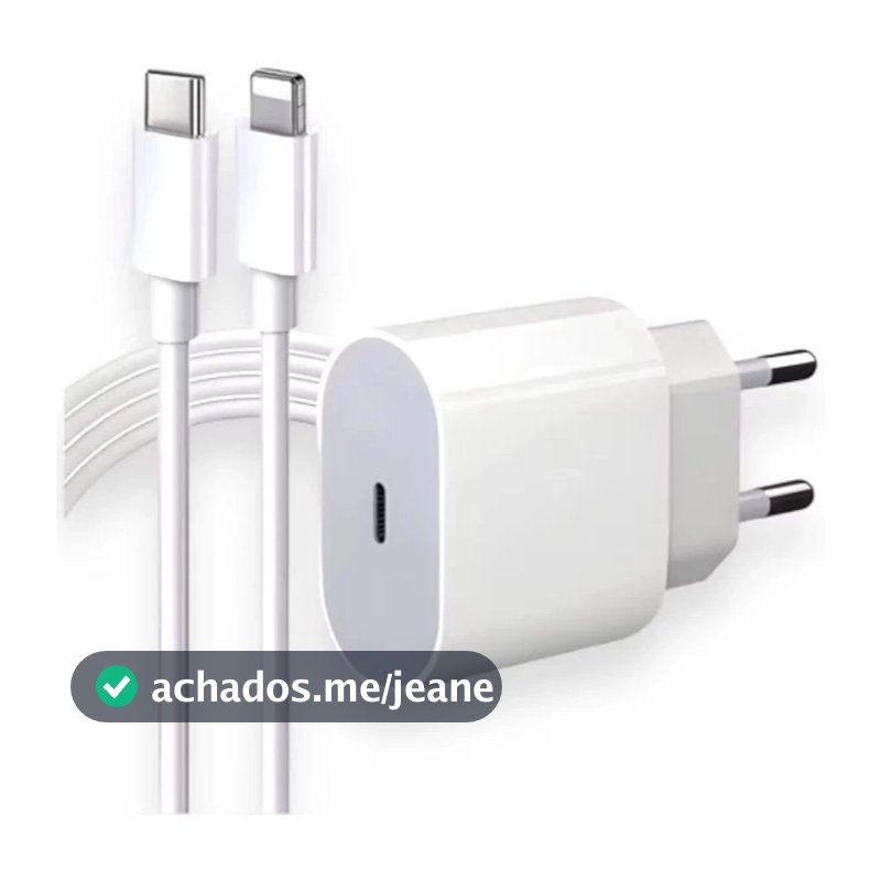 Kit 5 10 e 20 pcs Carregador iPhone Turbo 20W Fonte + Cabo tipo-c com Lightning Rápido