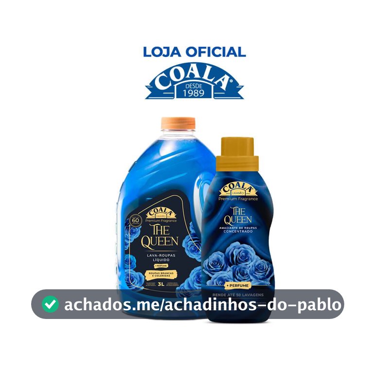 Kit Coala Laundry The Queen - 1 lava Roupas 3L + 1 Amaciante 1L