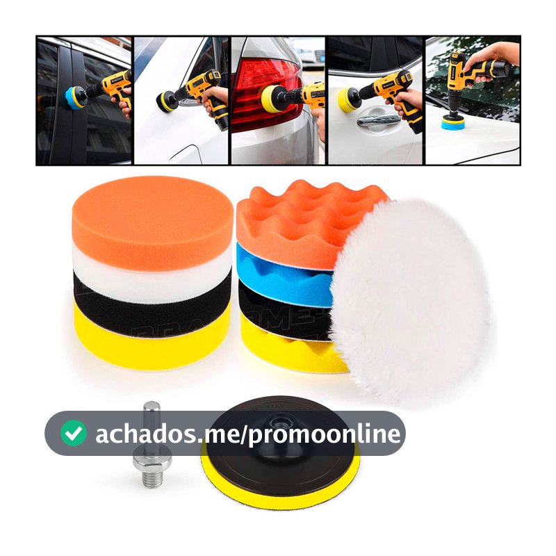 Kit Polimento Automotivo 11pçs Boinas Para Furadeira Parafusadeira 3 Polegadas  5 Polegadas 6 Polegadas 7 Polegadas