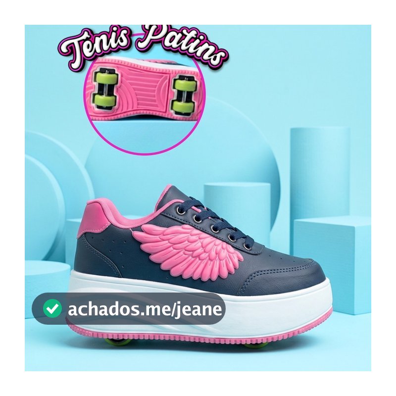 Tênis Patins Infantil 2 Rodinhas Skate Menino Menina de asas NAKEDSTORE