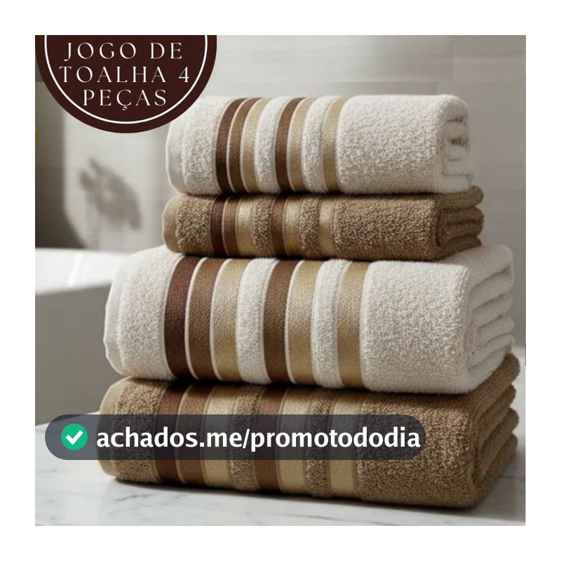 Jogo de Toalha 2 Banho e 2 Rosto 100% Algodão Excelente Absorção Felpuda Macia Premier Habitat