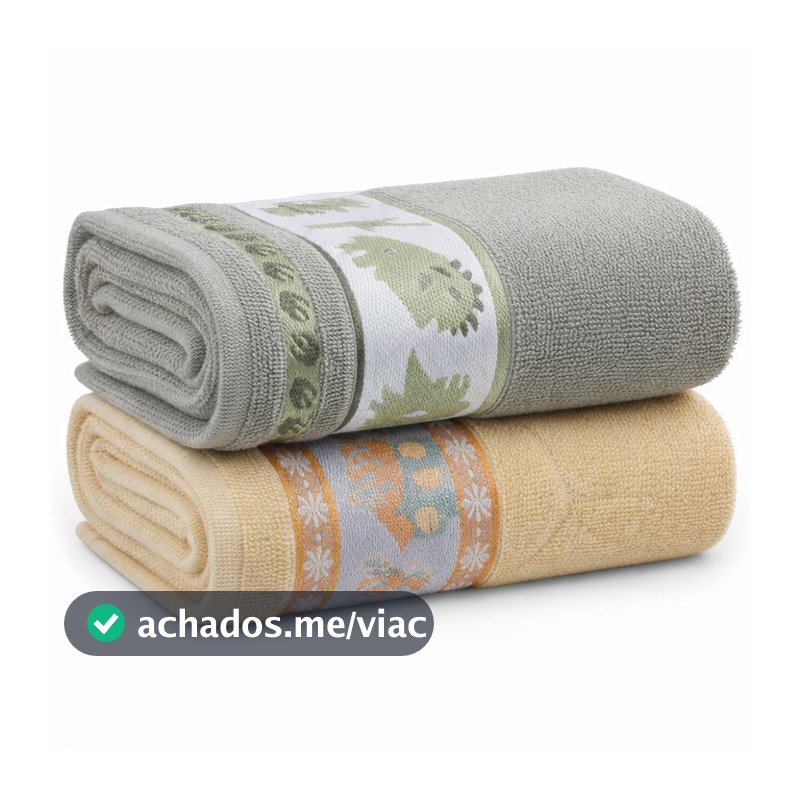Kit 2 Toalhas de Banho Infantil 100% Algodão Soft Kids c/ Desenhos Bordado Menino Menina Super Macia