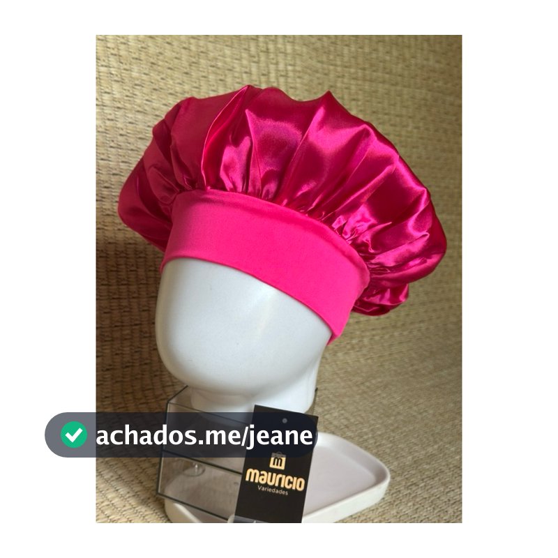 Touca de cetim faixa rosa